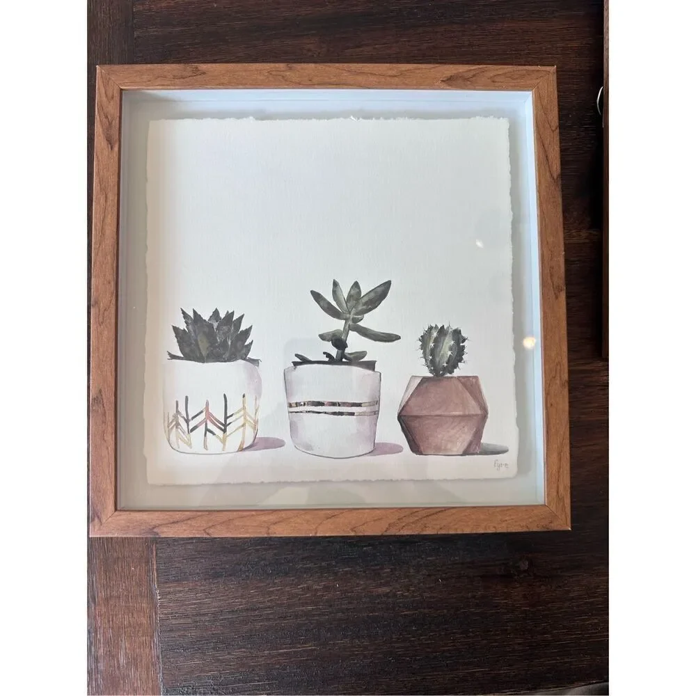 Set of 3 potted succulent prints